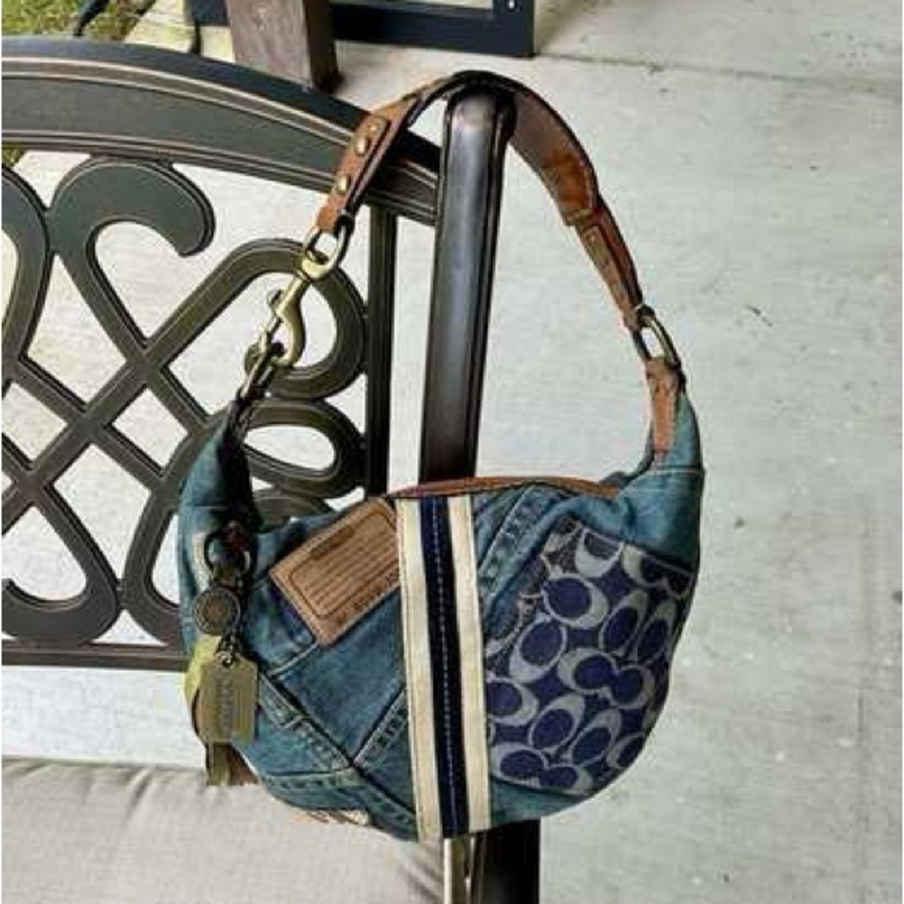 ISO: Coach Blue and Tan Patchwork Shoulder Bag